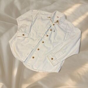 NWOT Lightweight white denim Levi button up jacket size XS